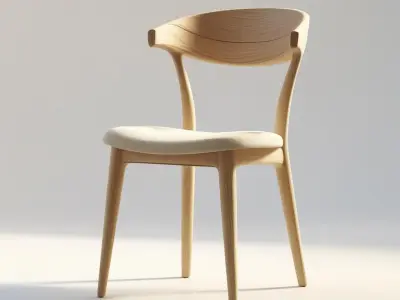 Scandinavian Dining Chair 3D Model Texture