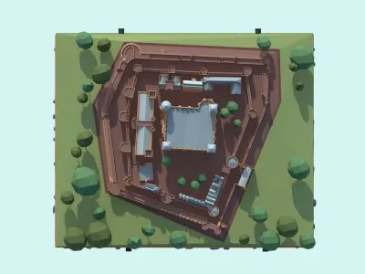 Cartoon Low Poly Tower Of London Low-poly 3D model