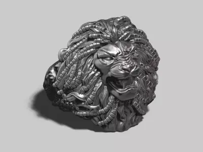 lion robotic ring a23 3d print model 3D print model