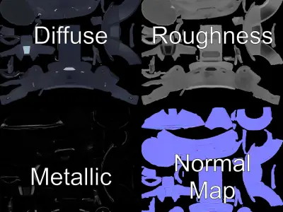 Futuristic Helmet D Model Pack Low-poly 3D model