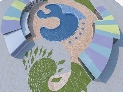 Outdoor Spa Pool Low-poly 3D model