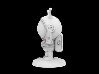 Chunky Space Explorer Cartoon Figurine 3D print model