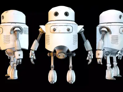 Cartoon Character Robot Low-poly 3D model