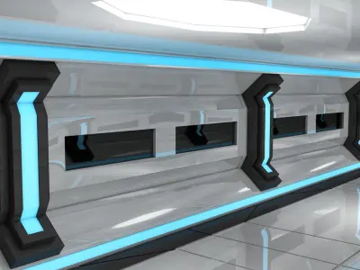 Sci Fi Corridor Low-poly 3D model order