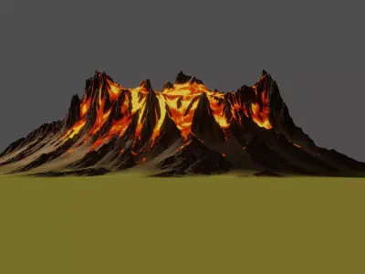 Lava Volcano Mountain 3D model