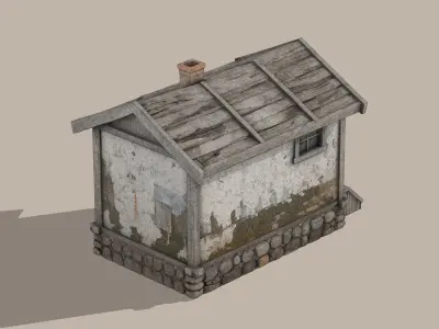 Rustic countryside cottage 3D model