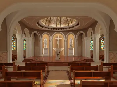 Church Interior 08 3D model