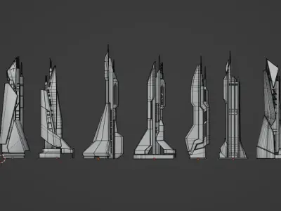 CITY SCI FI FUTURE  Low-poly 3D model