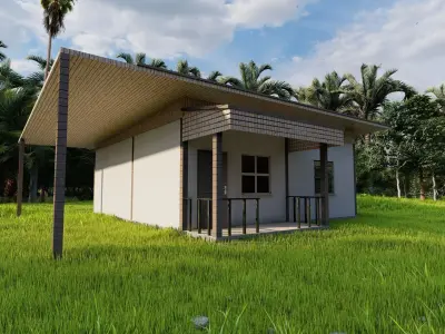 Forest villa-Casa Scene-Modern Villa 3D model 7