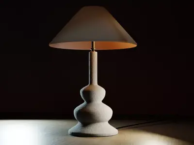 White stone table lamp 3D model