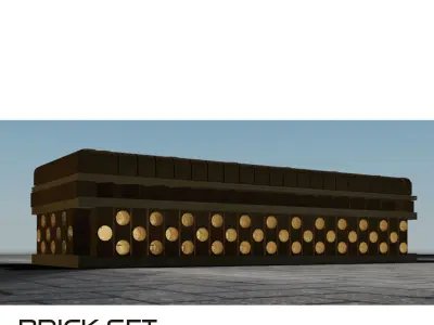 Brick set street  bench 3D model
