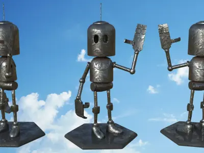 Little robot Low-poly 3D model