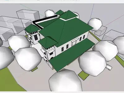 3 Storey Mosque Design 35x40m  SketchUp Only 3D model