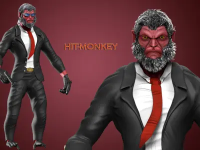 Hit-Monkey Marvel Character Concept Print and Low poly 3D model