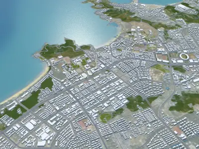 Weihai Shandong China 150km Low-poly 3D model
