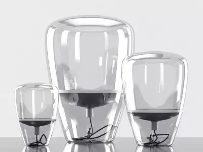 Balloons three glass mugs with liquid inside 3D model