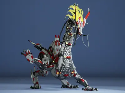 Sci-Fi Dragon Low-poly 3D model