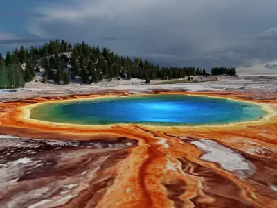 Grand Prismatic Spring Landscape 3D model
