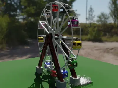 Giant Wheel - Amusement Park - Roda Gigante Low-poly 3D model