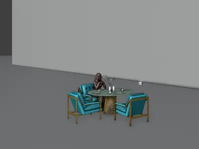 3D Blender Project  Heavenly Reflections Surreal Design 3D model