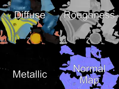 Construction Worker D Model with Safety Gear and HighVisibili... Low-poly 3D model