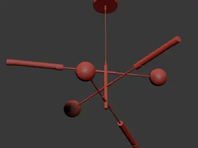 Scandinavian style minimalist chandelier 3D model