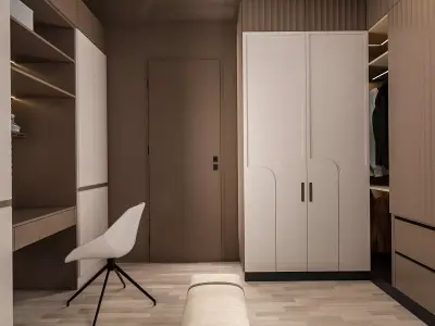 Family Wardrobe 3D Model Kids and Parents Low-poly 3D model