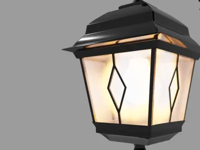 Flashlight Lowpoly outdoor lamp Low-poly 3D model
