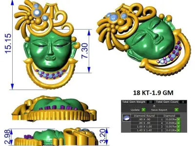 SHREENATH JEE PENDENT 3D model