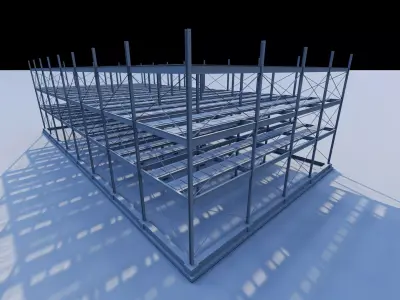 Structural engineering of Concrete frame buildings  3D model