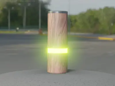 Wood Light-Column 5 - Low-Poly Street-Light Set-9 Low-poly 3D model
