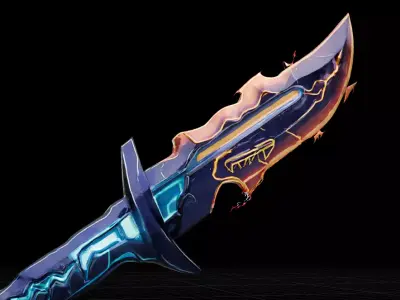 Futuristic Energy Dagger Sci Fi Cyberpunk Weapon Dagger Low-poly 3D model