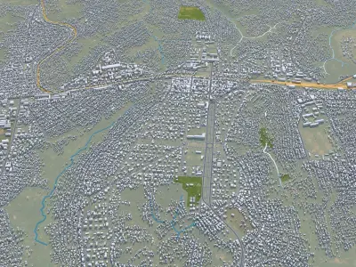 Kananga Congo 20km AI Low-poly 3D model