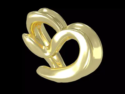 Abstract Heart Shape v1 006 Low-poly 3D model