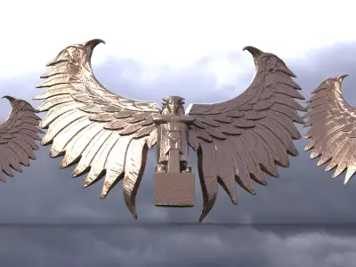 Egyptian Sun Statue 3 designs 3D model