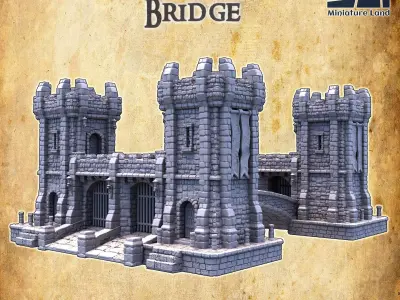 Imperial Patrol Bridge  Tabletop Terrain 28MM 3D print model 3D print model