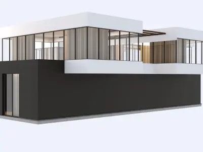 exterior modern house 3D model buy