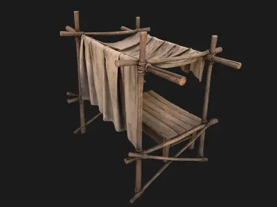 Market Stall Cotton  Low-poly 3D model