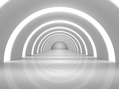 Empty White Corridor 3D model