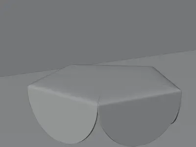 Sculptural Wooden Coffee Table Low-poly 3D model