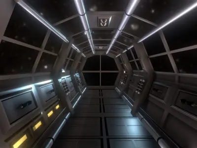Spaceship - Corridor Low-poly 3D model purchase