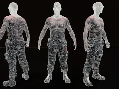 Cyberpunk Male Low-poly 3D model