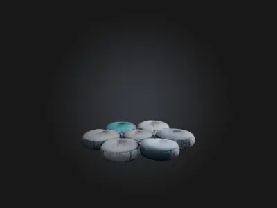 Floor cushions Low-poly 3D model