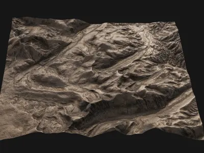 Stylized Terrain Low-poly 3D model