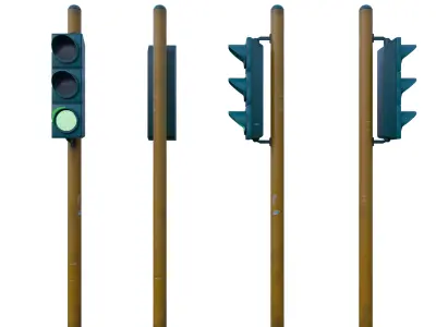 Traffic Light Low-poly 3D model
