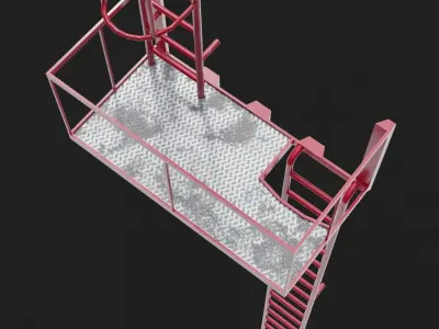 Modern factory ladder Low-poly 3D model
