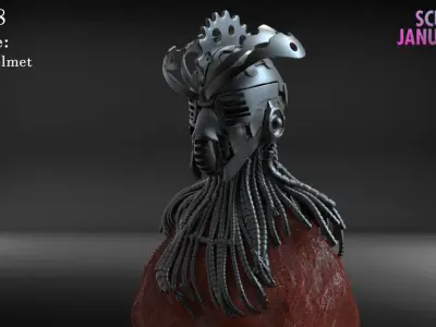 Cyber Punk Helmet Timelapse and Model 3D print model