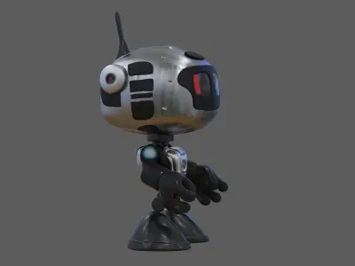 Cute Robot Low-poly 3D model 4