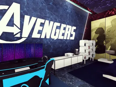 Bedroom - Avengers Theme 3D model