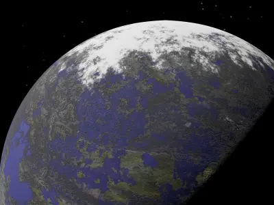 alien moon 010 Low-poly 3D model